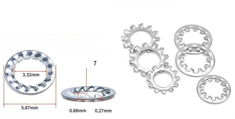 Internal teeth lock washer