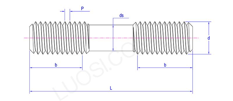 Symmetrically Threaded Double End Studs Symmetrically Threaded Double End Studs