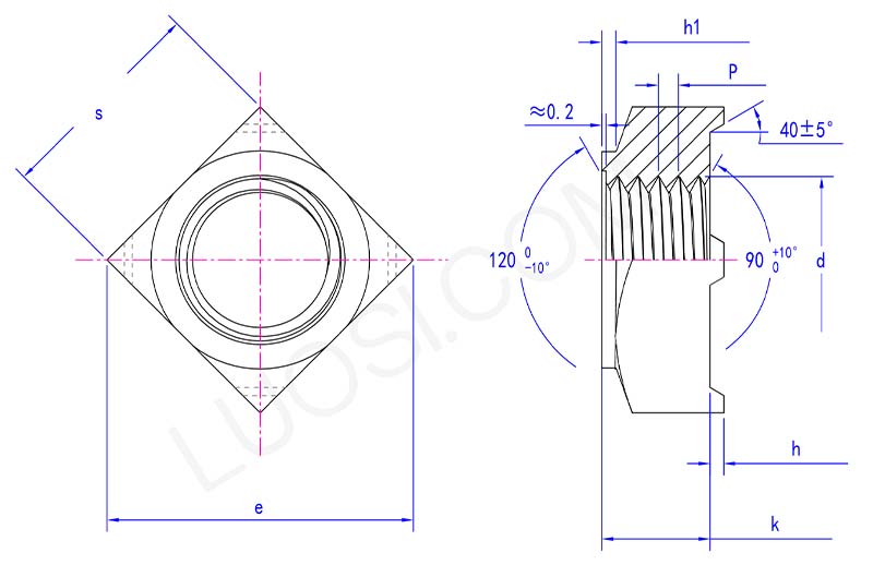 Inch big square weld nut parameter Inch big square weld nut parameter