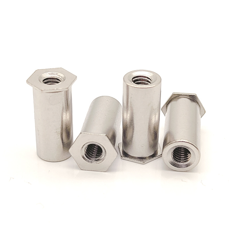 ສັງກະສີສີຟ້າຜ່ານຮູ Hexagonal Rivet Nut